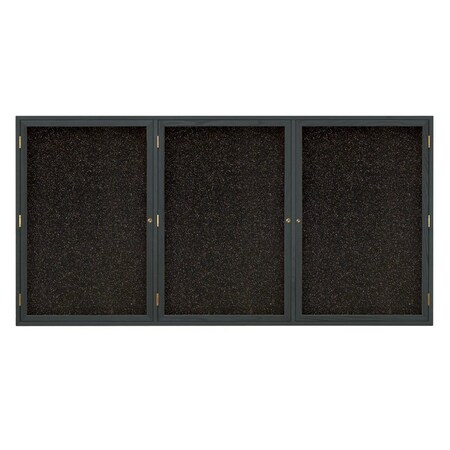 United Visual Products Sliding Door Indoor Enclosed Corkboard, 7 UV9027ACS-BRONZE-CLOUD